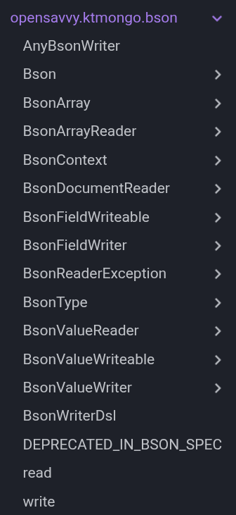 Overview of the BSON package before the introduction of bridge functions